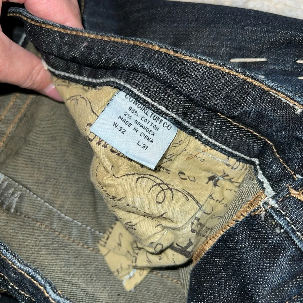 Cowgirl Tuff let er buck 32 x 31” dark denim jeans embroidery - Picture 11 of 12